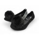 CHAUSSURES BALLERINES LOUIS VUITTON POMPOM 39 DAIM NOIR + POCHON FLAT SHOES 400€