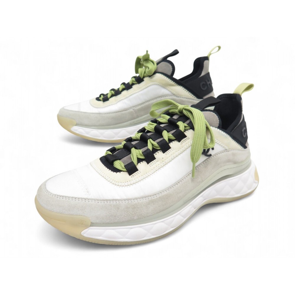 NEUF CHAUSSURES CHANEL BASKETS LOW TOP TRAINER G35617 39.5 SNEAKERS SHOES 1250€