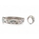 VINTAGE BRACELET YVES SAINT LAURENT T16.5 + BAGUE T54 EN ARGENT 925 STRASS BLEU