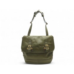 NEUF SAC A MAIN YVES SAINT LAURENT 191839 BESACE CUIR KAKI HAND BAG PURSE 2300€