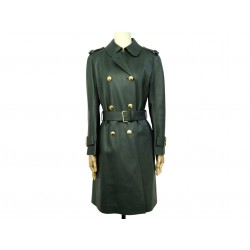 NEUF MANTEAU LONG LOUIS VUITTON M 38 EN CUIR D'AGNEAU VERT LEATHER COAT 8900€