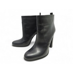 CHAUSSURES BOTTINES PRADA 40 EN CUIR NOIR BLACK LEATHER ANKLE BOOTS SHOES 1350€