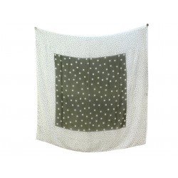 VINTAGE CHALE CHRISTIAN DIOR A POIS CARRE 140CM EN MOUSSELINE DE SOIE SHAWL 990€