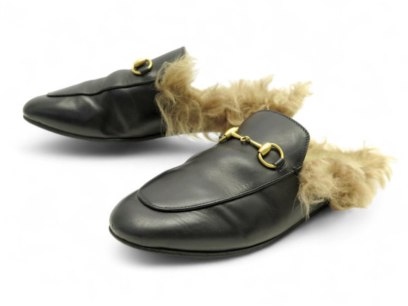 chaussures gucci mules princetown fourrees 36.5 cuir