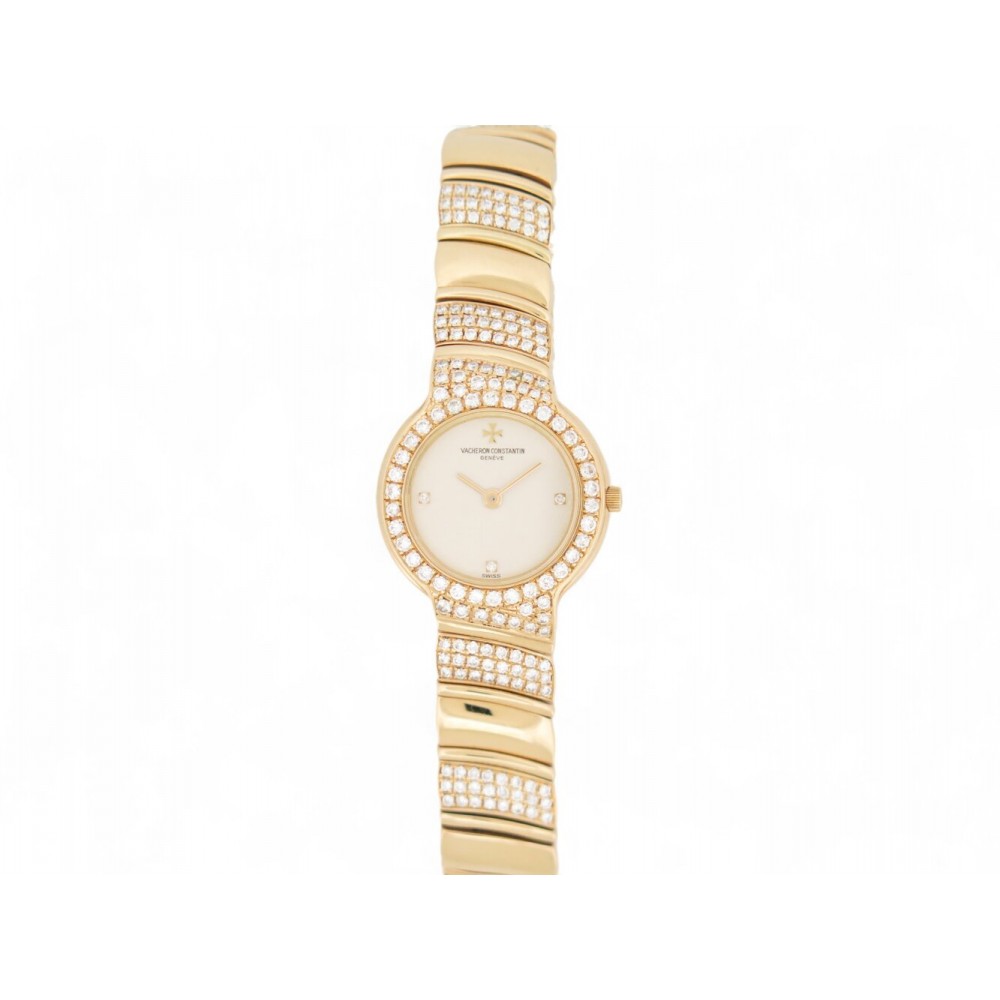 VINTAGE MONTRE VACHERON CONSTANTIN MALTE IVY 21031 OR 18K DIAMANTS QUARTZ WATCH