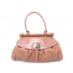 SAC A MAIN FENDI MAGIC 8BN144 CUIR & FACON CROCO ROSE PORTE EPAULE HANDBAG 3500€