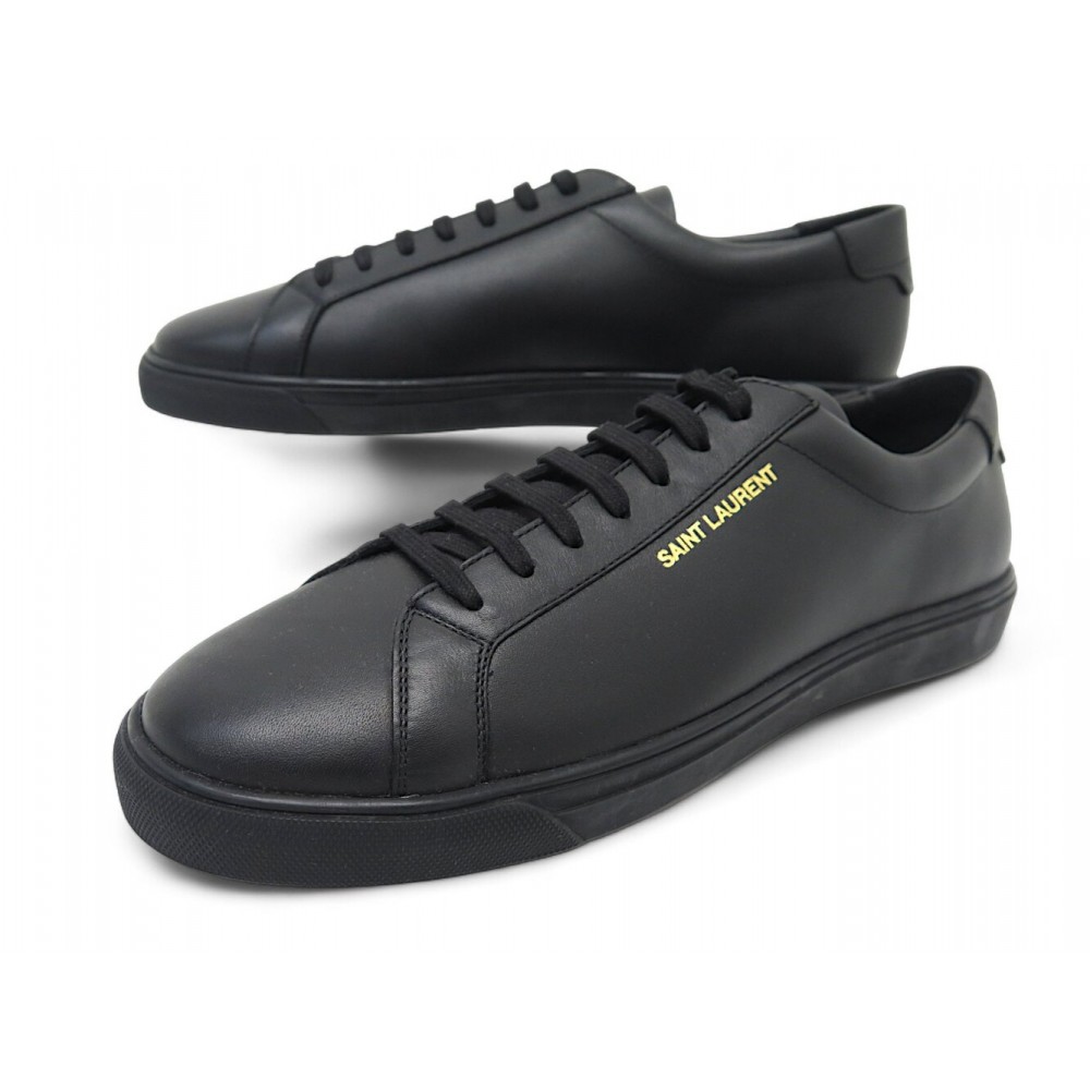 NEUF CHAUSSURES SAINT LAURENT ANDY BROOKLYN 596057 44 BASKETS CUIR SHOES 650€