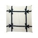 FOULARD CHANEL RUBANS NOEUDS CARRE 90 CM EN SOIE CREME CREAM SILK SCARF 530€
