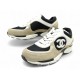 NEUF CHAUSSURES CHANEL BASKETS G39066 38 EN TOILE & CUIR LOGO CC SNEAKERS 1190€
