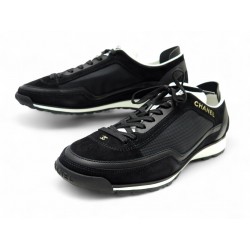 NEUF CHAUSSURES CHANEL BASKETS G40012 39 EN CUIR & TOILE LOGO CC SNEAKERS 1150€ NEUF CHAUSSURES CHANEL BASKETS G40012 39 EN CUIR & TOILE LOGO CC SNEAKERS 1150€