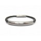 BRACELET HERMES TOTEM 17.5CM ACIER BROSSE ET EN CUIR TRESSE MARRON BANGLE 390€