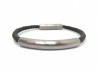 bracelet hermes totem 17.5cm acier brosse et en cuir