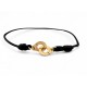 BRACELET DINH VAN MENOTTES R10 341102 EN OR JAUNE 18K 2.9GR & CORDON NOIR 1220€