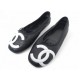 CHAUSSURES CHANEL BALLERINES CAMBON LOGO CC 40 CUIR MATELASSE NOIR SHOES 1020€