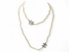 collier chanel sautoir perles strass et logo cc