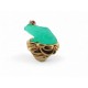 BAGUE EVA SEGOURA GRENOUILLE T52 MONTURE OR JAUNE 18K 53.3GR DIAMANT RUBIS RING