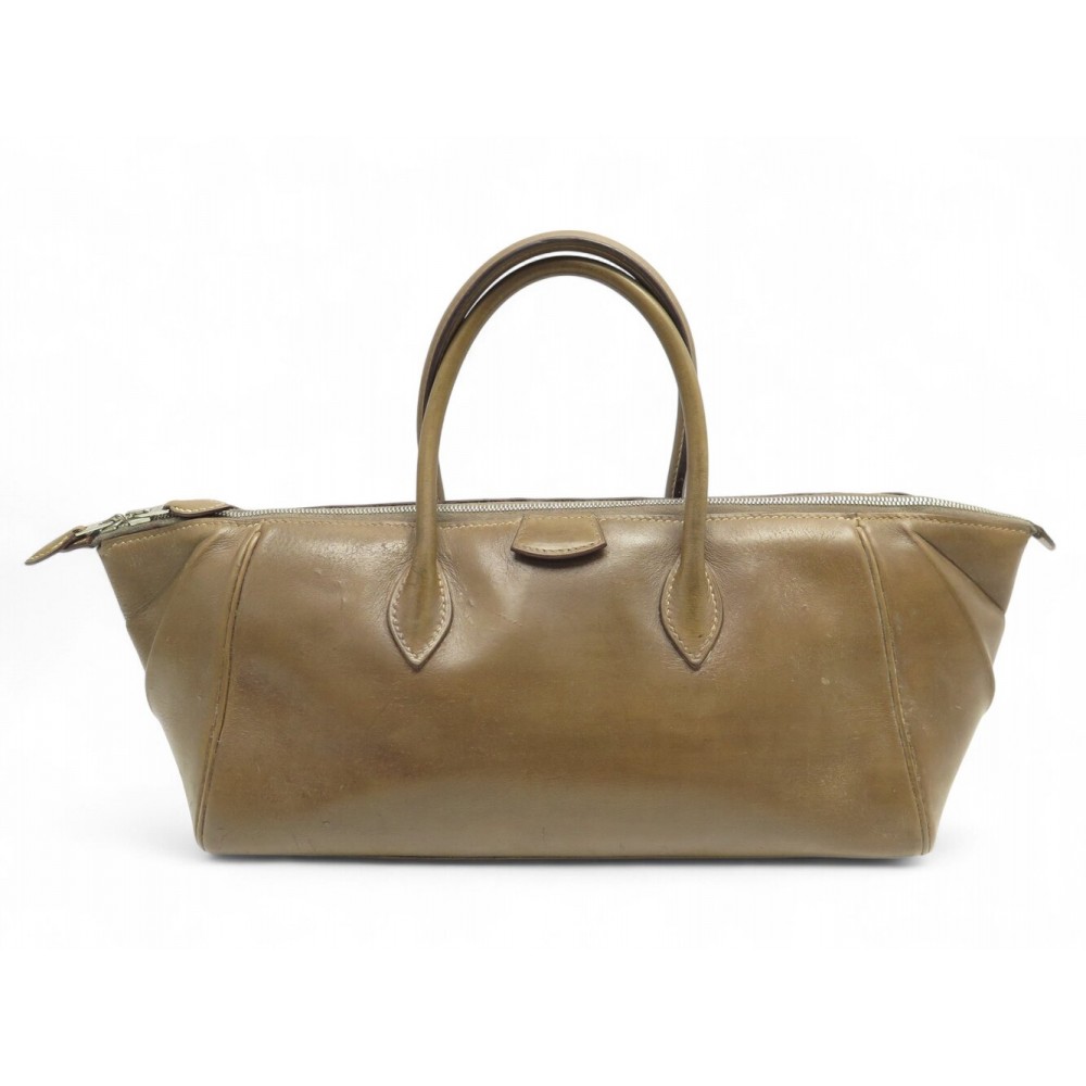 SAC A MAIN HERMES PARIS BOMBAY 27 CM EN CUIR BOX MARRON BROWN LEATHER HAND BAG