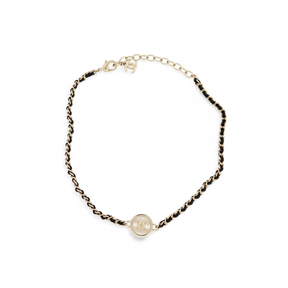 NEUF COLLIER CHANEL RAS DE COU LOGO CC CHOKER ABA006 2023 BOITE POCHON NECKLACE