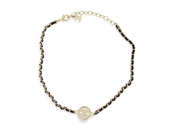 collier chanel ras de cou logo cc choker aba006