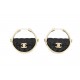 NEUF BOUCLES D'OREILLES CHANEL AB9850 CREOLES SAC TIMELESS LOGO CC HOOP EARRINGS