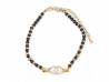  collier ras de cou chanel logo cc strass et