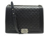 sac a main chanel boy jumbo bandouliere en cuir noir