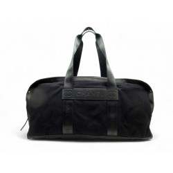 SAC DE VOYAGE CHANEL SPORT LIGNE BOSTON EN TOILE & CUIR NOIR LOGO CC TRAVEL BAG