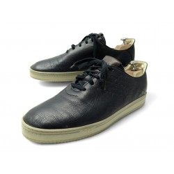 CHAUSSURES BERLUTI BASKETS EDEN SCRITTO S5710 11 45 EN CUIR BLEU SNEAKERS 1100€