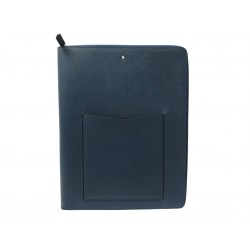 NEUF POCHETTE MONTBLANC 128521 ETUI POUR BLOC NOTES EN CUIR SARTORIAL BLEU 725€