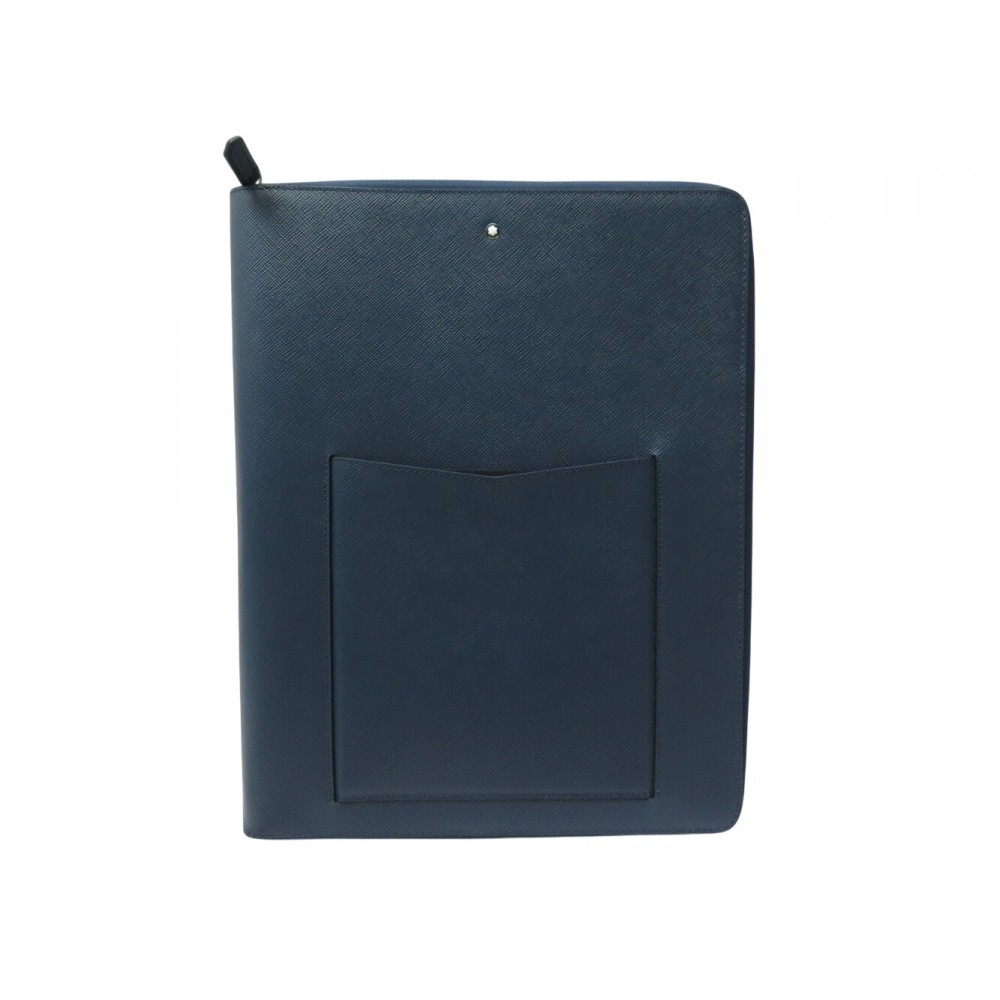 NEUF POCHETTE MONTBLANC 128521 ETUI POUR BLOC NOTES EN CUIR SARTORIAL BLEU 725€