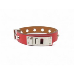 NEUF BRACELET HERMES MINI DOG CUIR SWIFT ROUGE 15.5 16 CM LEATHER BANGLE 460€