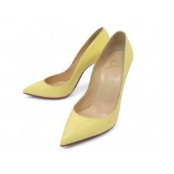 CHAUSSURES CHRISTIAN LOUBOUTIN PIGALLE ESCARPINS 38 CUIR VERNIS JAUNE SHOES 795€