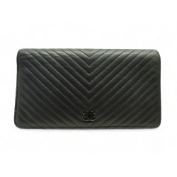 PORTEFEUILLE CHANEL TIMELESS LOGO CC CHEVRONS LONG A RABAT + BOITE WALLET 1290€