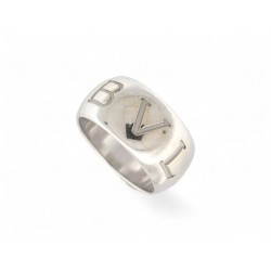 BAGUE BULGARI MONOLOGO EN OR BLANC 18K 12.7GR T54 WHITE 750 GOLD RING 3500€