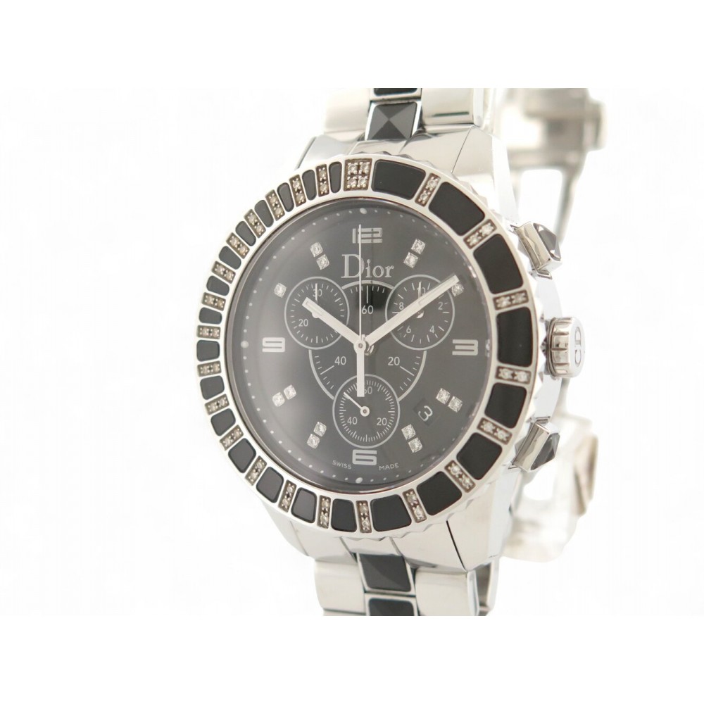 MONTRE CHRISTIAN DIOR CRISTAL CD11431E-Y 39 MM DIAMANTS CHRONOGRAPHE WATCH 4500€
