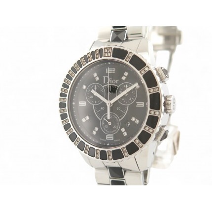 MONTRE CHRISTIAN DIOR CRISTAL CD11431E-Y 39 MM DIAMANTS CHRONOGRAPHE WATCH 4500€