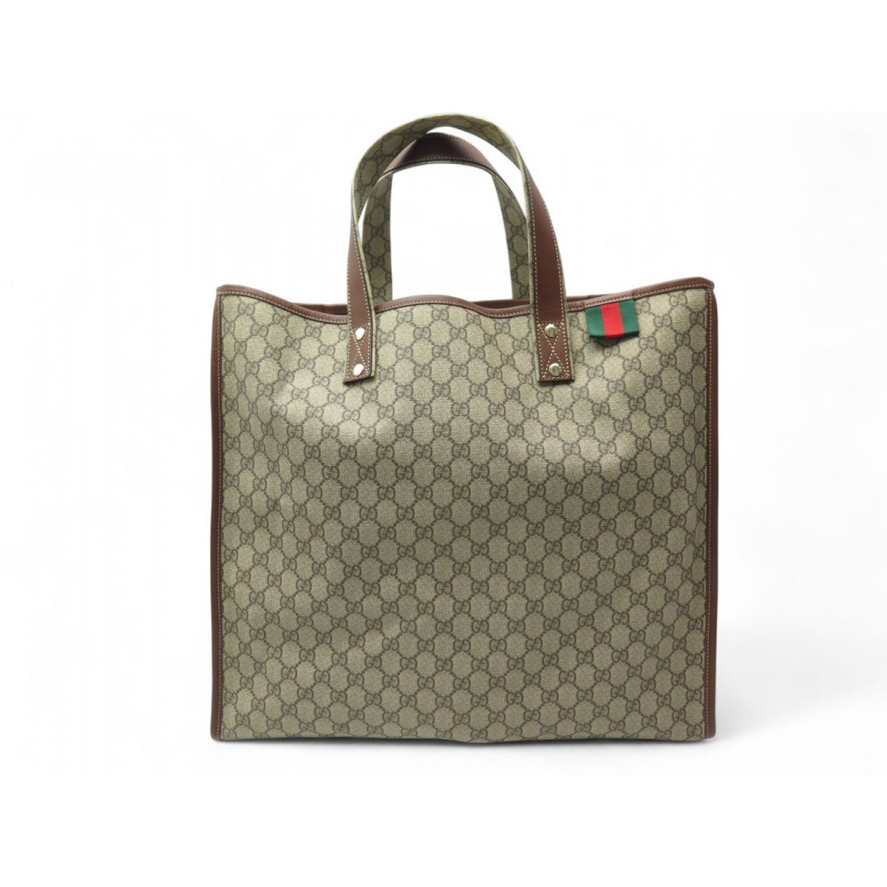 SAC A MAIN GUCCI GRAND CABAS GG SUPREME 211124 TOILE CANVAS BEIGE HANDBAG 1800€