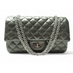 SAC A MAIN CHANEL 2.55 MEDIUM EN CUIR MATELASSE ARGENTE BANDOULIERE PURSE 10300€