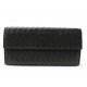 NEUF PORTEFEUILLE BOTTEGA VENETA CUIR INTRECCIATO NOIR GRAND FORMAT WALLET 820€