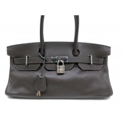 SAC A MAIN HERMES BIRKIN SHOULDER 40 CM JPG EN CUIR TOGO MARRON EBENE BAG 8600€