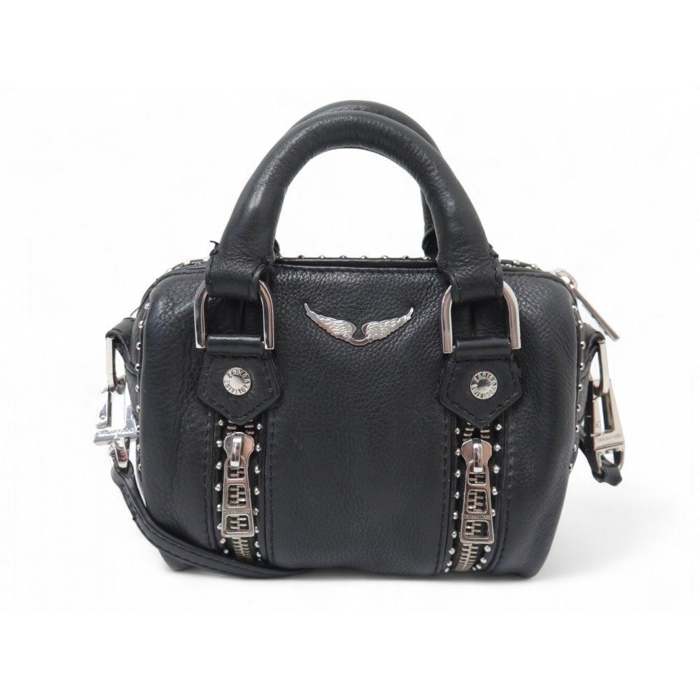 SAC A MAIN ZADIG & VOLTAIRE SUNNY NANO WHAP2026F CUIR NOIR BANDOULIERE BAG 345€