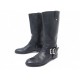 CHAUSSURES BOTTES CHRISTIAN DIOR BIKER MOTARD 39.5 CUIR NOIR RIDING BOOTS 1990€