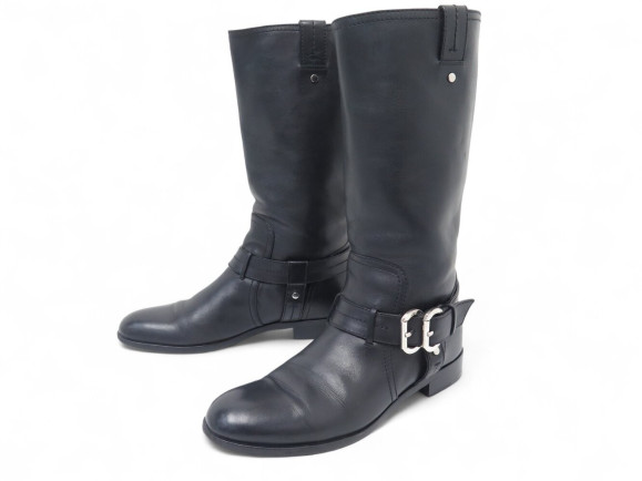 chaussures bottes christian dior biker motard 39.5