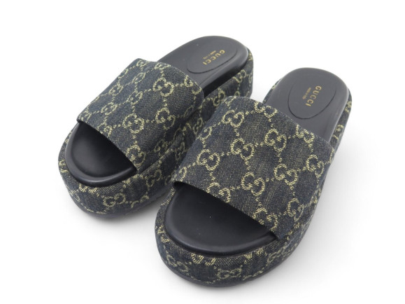  chaussures gucci 623212 mules slide denim gg 36.5