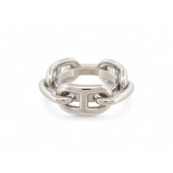 NEUF ANNEAU DE FOULARD HERMES REGATE CHAINE D'ANCRE ARGENT CARRE SCARF RING 210€