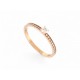 NEUF BAGUE VANRYCKE SOLITAIRE PAVEE DIAMANTS EN OR ROSE 18K T53 GOLD RING 1690€