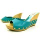 CHAUSSURES KENZO SANDALES 36 EN CUIR BLEU FEMME SANDAL BLUE LEATHER SHOES