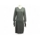 ROBE CHANEL P39177K02743 38 M COL V EN CACHEMIRE BOUTON LOGO CC GRIS DRESS 4690€