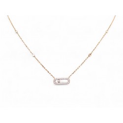 NEUF COLLIER MESSIKA MOVE UNO PAVE 04708-PG OR ROSE 18K DIAMANTS NECKLACE 2750€