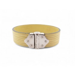 BRACELET LOUIS VUITTON INDIAN CUIR EPI M63731 16 CM ACIER PALLADIE BANGLE 440€